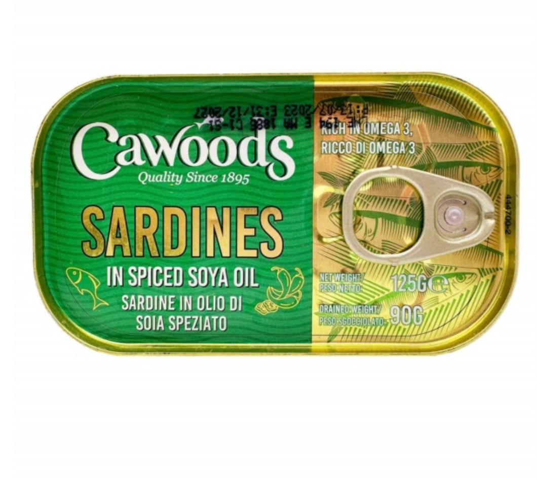 Cawoods Sardines in Spiced Soya Oil 90g