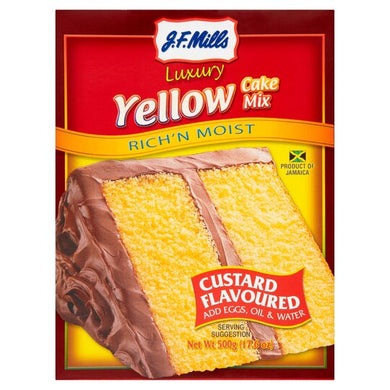 JF Mills Custard Flavoured Yellow Cake Mix 500 g