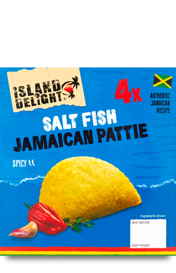 Island Delight Saltfish Jamaican Pattie (Pack of 4)