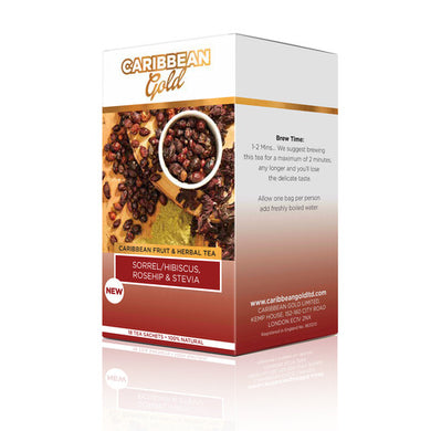 Caribbean Gold Sorrel/Hibiscus, Rosehip & Stevia Tea