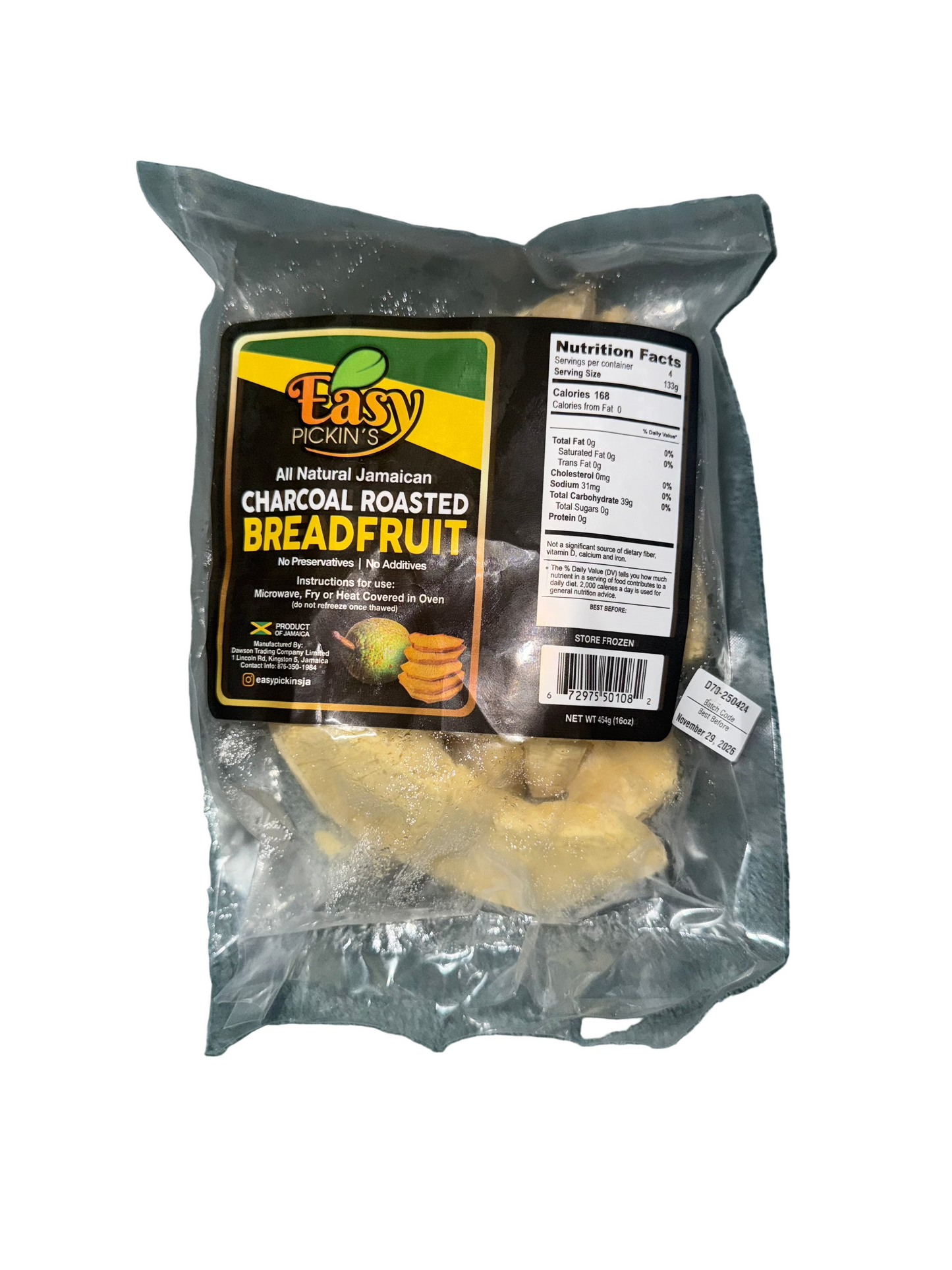 Easy Pickings Frozen Charcoal Roasted Breadfruit 454g