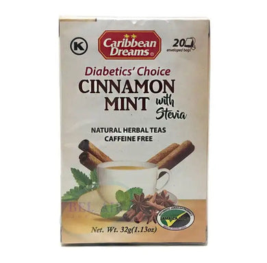 Caribbean Dreams Diabetics’ Choice Cinnamon Mint With Stevia Tea 32g