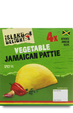 Island Delight Vegetable Jamaican Pattie (Pack of 4)
