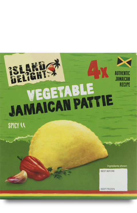 Island Delight Vegetable Jamaican Pattie (Pack of 4)