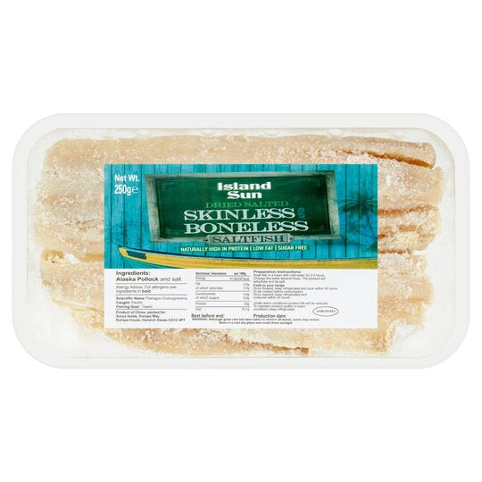 Island Sun Saltfish Skinless & Boneless Pollock 250g