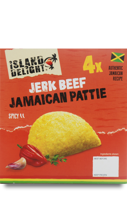 Island Delight Jerk Beef Jamaican Pattie (Pack of 4)
