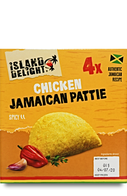Island Delight Jamaican Chicken Pattie (Pack of 4)
