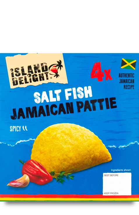 Island Delight Saltfish Jamaican Pattie (Pack of 4)